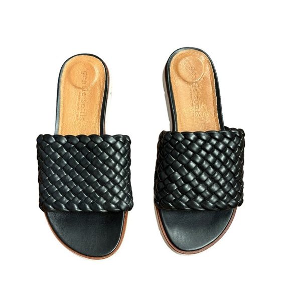 Gentle Souls LAVERN LITE BRAIDED SLIDE SANDAL By Kenneth Cole Size 9 Black - Picture 4 of 16